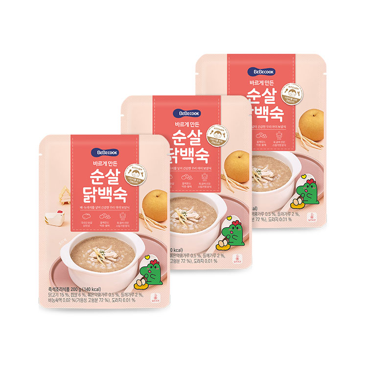 [베베쿡] 바르게 만든 순살닭백숙 3봉